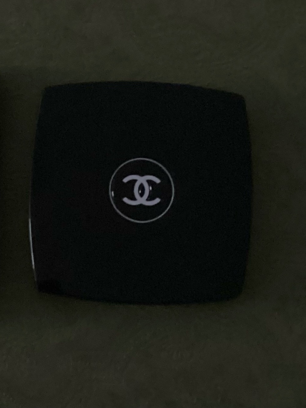 CHANEL Black Compact Mirror with White Logo
